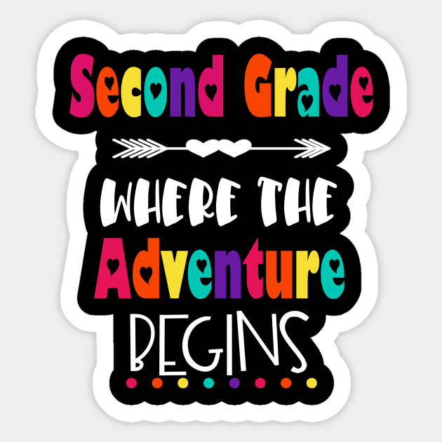 2nd Grade Where The Adventure Begins Teacher Student School Sticker by Kimmicsts